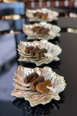 1 Adet Gümüş Kaplama Yaprak Cam Sosluk Sunumluk Çerezlik Tekli 14.5 Cm