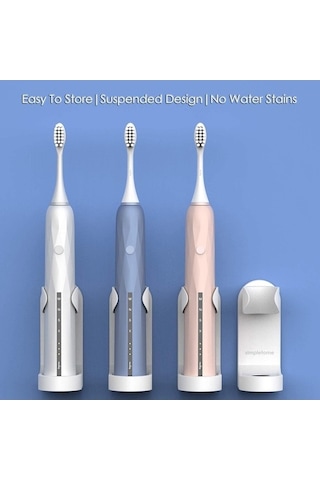 Bloomnest Lebıhmurah Bf1706 Elektrikli Diş Fırçası Tutucu, Kendinden Yapışkanlı 5'li Set, Banyo Organizatörü Beyaz