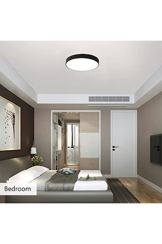 24 Watt Günışığı Ledli, Çok Kaliteli Sıva Üstü Metal Kasa Tavan Armatürü, 1700 Lümen 3000k Armatür Beyaz - Siyah