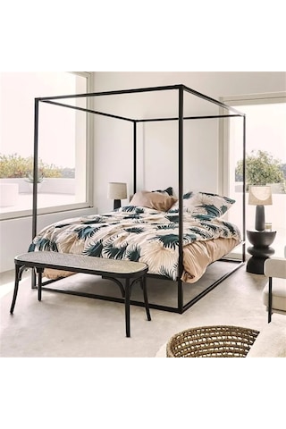 Lena Çift Kişilik Metal Karyola Siyah