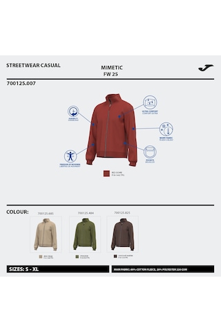 Joma 700125.100 Mimetic Full Zip Unisex Sweatshirt Renkli