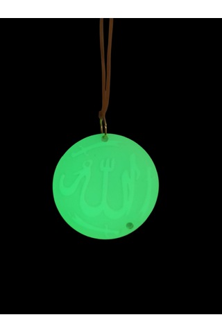 Allah Yazısı Karanlıkta Parlayan Fosforlu Dikiz Aynası Asma Süsü İslami Aksesuar Yeşil