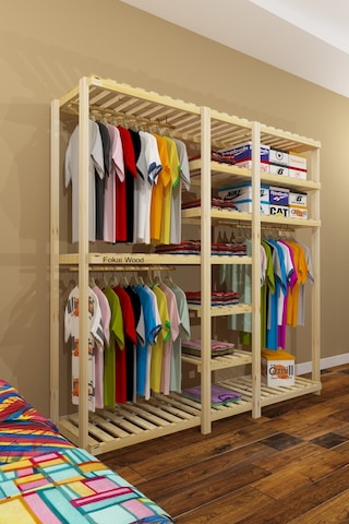 Grande Tres Espejo - Açık Ahşap Elbise Dolabı