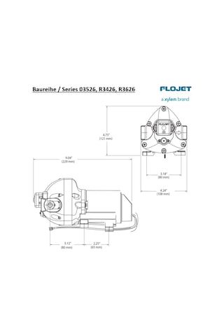 Flojet R3426 Triplex Serisi Hidrofor Pompası 11 L/dk 12v