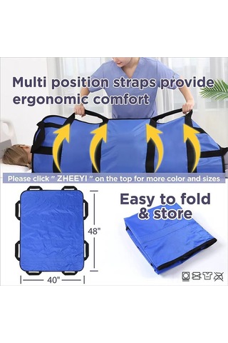 Geeroyoo Bıngo Marka Poliester Hasta Taşıma Ve Devirme Bezi - Mavi 120x100cm - Dayanıklı, Marka Logosu Özelleştirme Seçeneği İle 1 Yıl Garanti