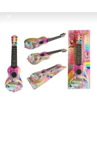 Pembe Oyuncak 6 Telli Ispanyol Gitar Unicorn My Little Pony Desenli 50 Cm.