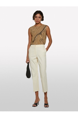 Sisley Streç Pamuklu Normal Bel Straight Fit Pantolon Kadın Şampanya Pantolon - 325p4enmle02x
