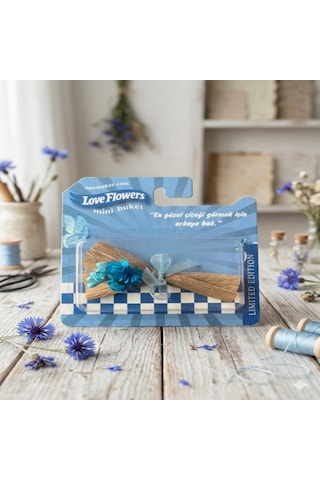 Love Flowers Mavi Huzur Mini Buket - Sınırlı Sayıda Özel Tasarım Hediyelik -