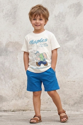 Dmb Kids Erkek Çocuk Penye Şortlu Takım Dmb-7637 Ekru