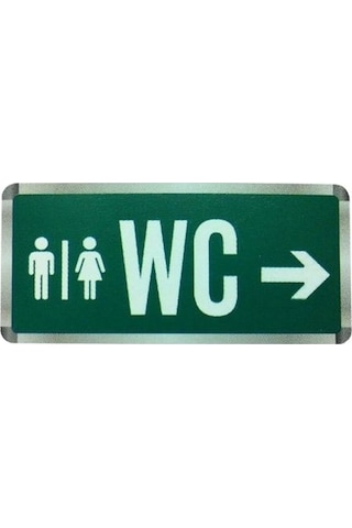 3 Watt Led'li Wc Tuvalet Levhası, Wc Yol Gösterici, Kesintide 2 Saat Şarjlı Sağ - Sol Çift Yönlü