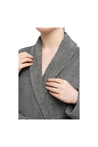 Soley Minerva Extra Yumuşak %100 Pamuk Kadın / Erkek Unisex Bornoz Antrasit