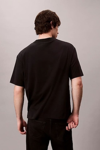 Calvin Klein Erkek Regular Fit Yazı Baskılı Pamuklu T-shirt - Siyah Black
