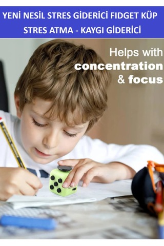 Yeni Nesil Stres Küpü - Fidget Cube - Yeşil-siyah - Stres Atma Ve Kaygı İçin Faydalı