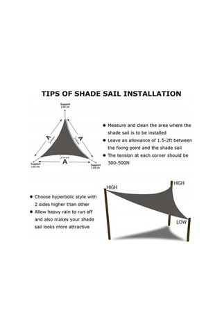 Wondernest Üçgen Açık Bahçe Güneşlik Yelken Su Geçirmez Anti-uv Gölgelik Beyaz 3.6x3.6x3.6m Beyaz