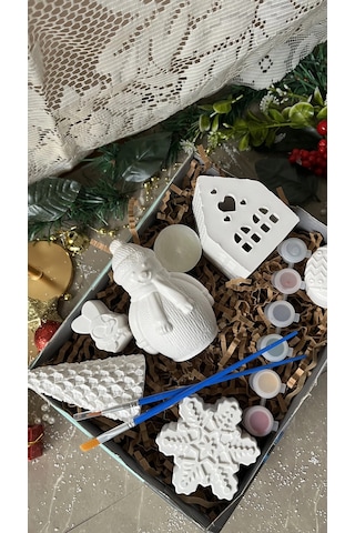 Yılbaşı Özel Premium Boyama Kutusu Taş Tozu 6 Lı Set Casa Di Duck