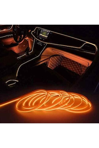 2 Metre 12V Turuncu İp Neon İp Led Araç İçi Neon Led