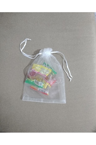 10 Adet Şeffaf Bez Kına Düğün Mevlüt Sünnet Hediye Kesesi Kese Çanta 18 Cm X 13 Cm