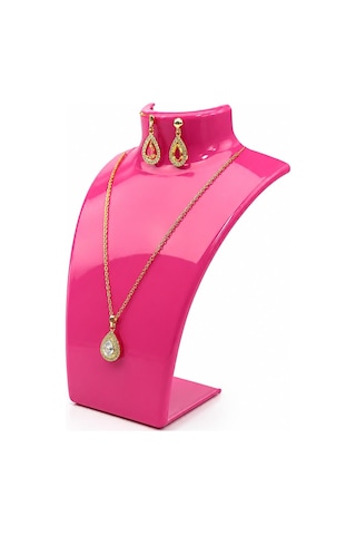 Kolye Standı Akrilik Koyu Pembe 14x21 Cm.
