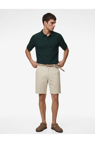Koton Regular Fit Kısa Kollu Düğmeli Polo Yaka Tişört Yeşil 6sam10067mk