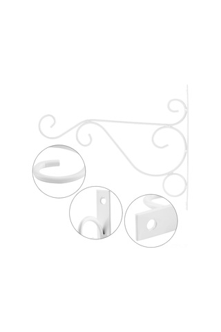 Fosenze Beyaz Demir Duvar Takımı Bitki Asma Demiri Bahçe Dekorasyonu 25x21cm - Dayanıklı, Anti-koroziv, Kolay Kurulum