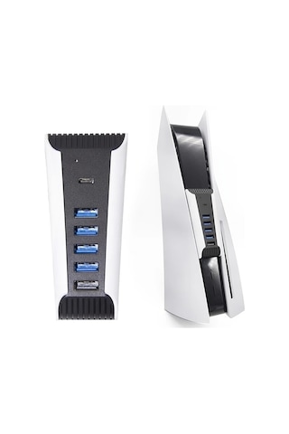 Xuweiwei 1pc Ps5 Hub Usb Yuksek Hizli Docking Istasyonu Ve Sarj Genisletici 4 Usb Port 1 Sarj Portu 1 Type C Port Ps5 Uyumlu