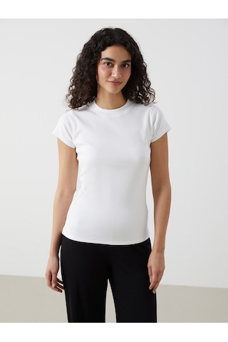 Lcw Modest Beyaz Dik Yaka Kadın Body