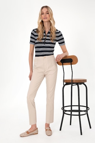 U.S. Polo Assn. Kadın Taş Slim Flare Cropped Fit Kanvas Pantolon 50301156-VR049