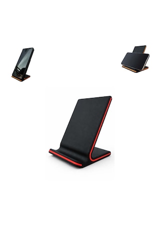 Özel Üretim Telefon Standı Telefon Tutucu Masaüstü Vb. İçin Özel Tasarım Ebat: 10,3 Cm X 6,9 Cm X 7 Cm Siyah - Kırmızı