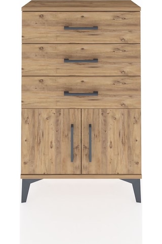 Arges Komodin 3 Çekmeceli 2 Kapaklı 60x30x96 Çam-çam Çam