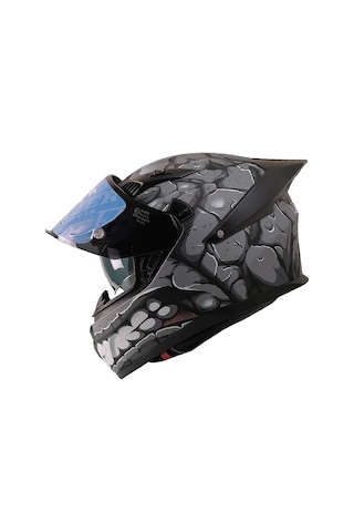 Motosiklet Kask Ece 22.r06 Double Vizörlü Full Face Spoiler Motor Kaskı Fantastic Çok Renkli
