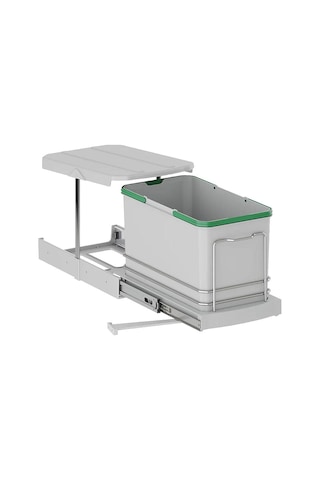 Starax Raylı Plastik Gövde Çöp Kovası 16 Lt. S-2573-G. Gri