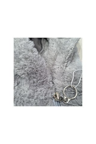 Uğur Bebe Gri Kapüşonlu Fermuarlı Peluş Bebek Tulum Yumuşacık Wellsoft Kumaş, Kışlık Sıcak Tutucu Tulum Gri Gri