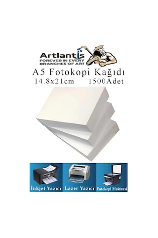 Fotokopi Kağıdı A5 80 Gr 500 Lü 3 Paket Fotokopi Kağıdı Lazer İnkjet Ve Fotokopi Makineleri İçin Uyumlu