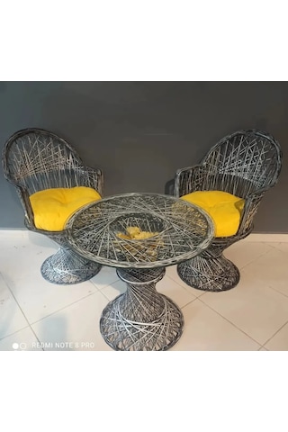 Fiberglassgarden Fiberglas Çay Seti (540978119) Beyaz - Siyah
