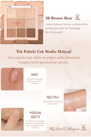 Dasique Mat Ve Işıltılı Renk Seçenekleri Sunan Far Paleti Shadow Palette 28 Brown Bear 28 Brown Bear