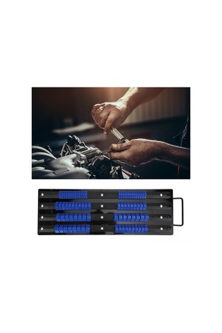 Symbee Çelik Soket Rafı, 80 Adet Çift 1/4", 3/8", 1/2" İle Sağlam Saklama, Taşıma Kolaylığı Ve Dayanıklılık