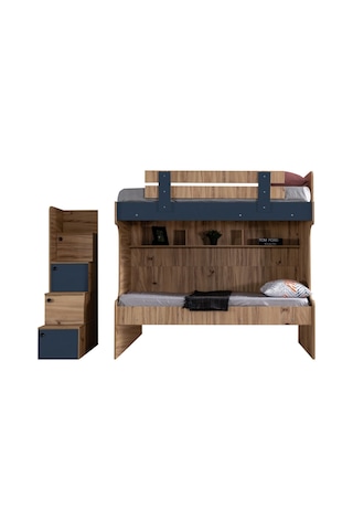 Ranza, Riva Merdivenli 2'li Ranza + 3 Kapılı Dolap + 2 Adet Comfort Yatak 90 X 190 CM