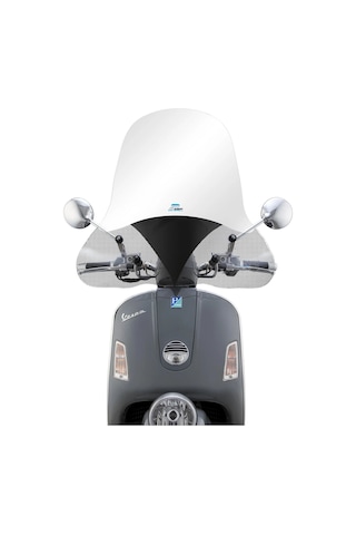 Vespa GTV Ön Cam Uzun Boy *Şeffaf - Siyah Desenli* (2006-2022) / CUPPINI