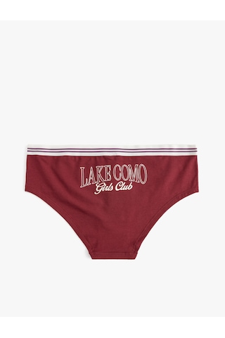 Koton Yüksek Bel Hipster Külot Pamuklu Renk Kontrastlı Bordo 5wlk30074mk Bordo