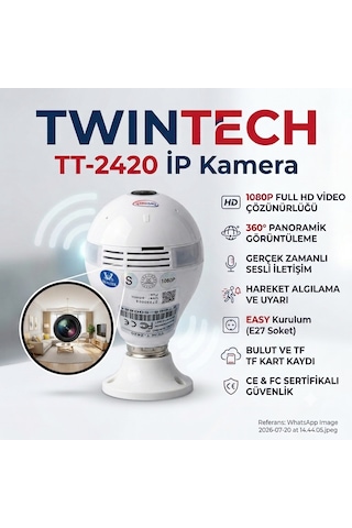 Twintech Tt-2420 Hd Ip Güvenlik Kamerası - Gece Görüşlü Ve Kablosuz Bağlantılı