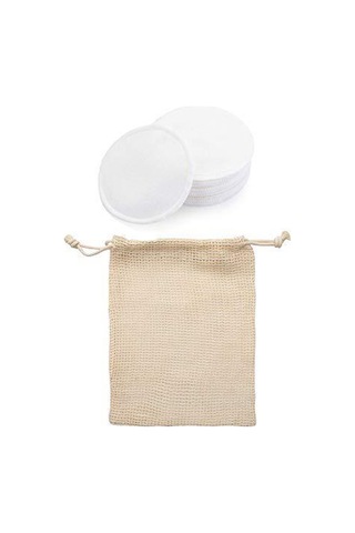 Youtek 10 Adet Yeniden Kullanılabilir Pamuk Ped - Makyaj Temizleme Ve Tonik Uygulama İçin Bambu Çantalı