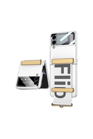 Galaxy Z Flip 3 Kılıf Zore Flio Kıpta Kapak Gümüş
