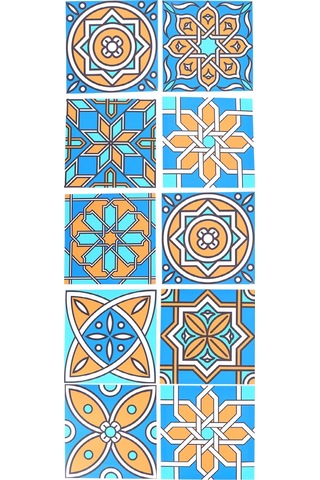 Shineyee 10 Adet Pvc Kendine Yapışkan Siyah Beyaz Mosaik Dekoratif Duvar/floor Sticker - Suya Dayanıklı, Kırıcıya Dayanıklı, 15x15cm - Nordic Geometrik Desen Diğer