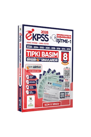 2028 EKPSS Ortaöğretim İşitme-1 ÖSYM Çıkmış Soru Tıpkı Basım Soru Kitapçıkları 8li TG Deneme Paketi