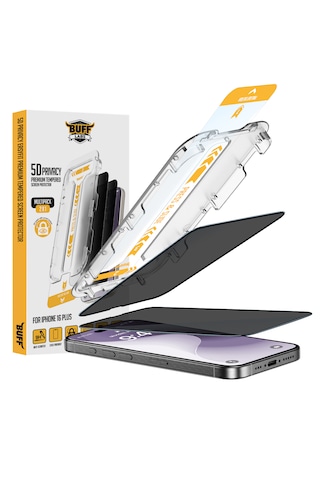 Buff Apple Uyumlu   iPhone 16 Plus 5d Privacy Easyfit 2 Adet Ekran Koruyucu