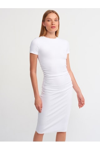 Dilvin 90327 Fitilli Midi Boy Elbise