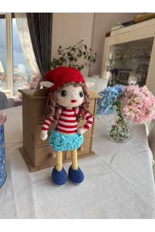 Kırmızı Şapkalı Elf Kız Bebek 30 Cm