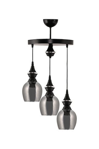 Dd Üçlü Pera Sarkıt Avize Füme Camlı Siyah3