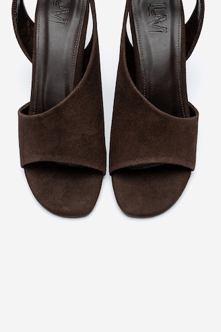 Luvishoes Zyra Kahverengi Süet Kadın Dolgu Topuklu Ayakkabı