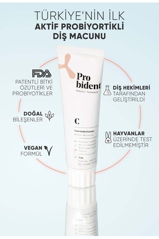 Probident Zerdeçal Özütü İlaveli Probiyotik Diş Macunu 75 ML